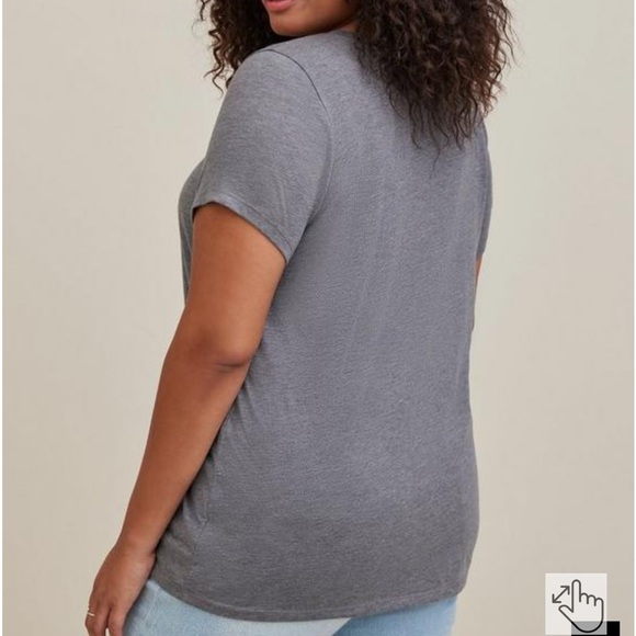 Torrid Tornado Gray Everyday Signature Jersey Crew Neck Tee - Picture 4 of 6